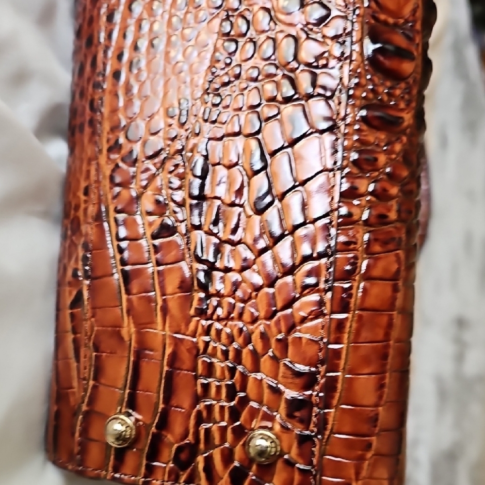 Brahmin Pecan BrownCrocodile Daylan Embossed Shoulder Bag - Picture 4 of 12